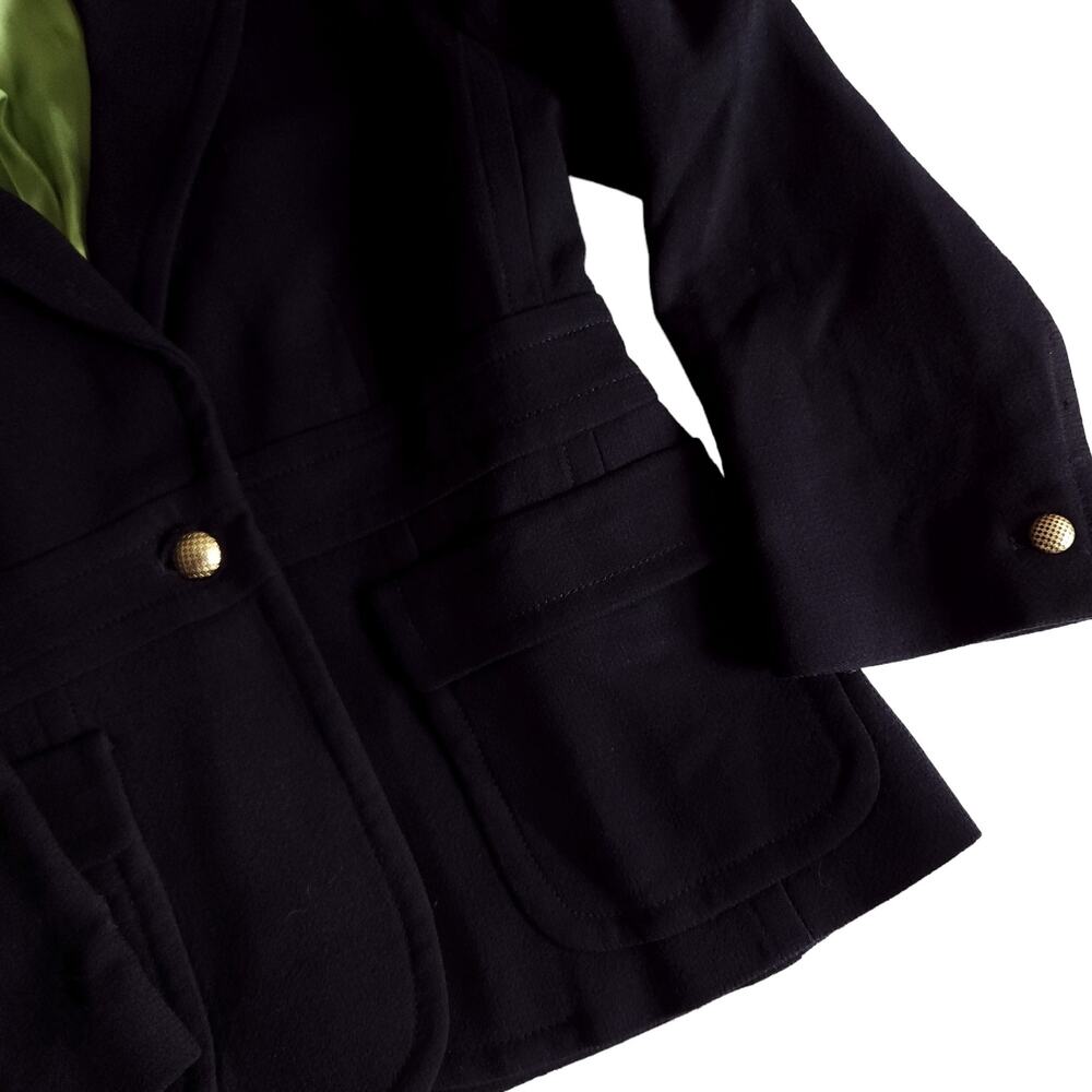 J CREW wool banded waist blazer black textured classic career suit jacket Size 8 - Picture 3 of 5